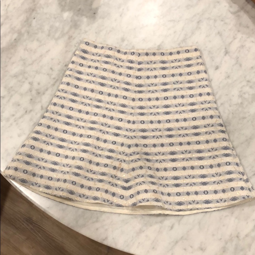 Gold and blue threaded work skirt - J. Crew